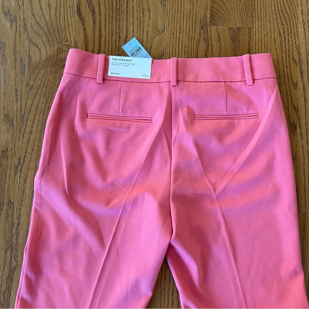 NWT $109 Ann Taylor  the straight leg mid rise pant sz 2 petite pink - Picture 3 of 3